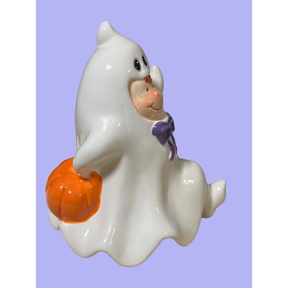 Halloween Decor Child Dressed as Ghost Figurine - Picture 3 of 11